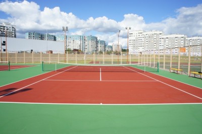 Теннисный корт для средней школы микрорайона. Вишневец, г.Гродно, Беларусь
