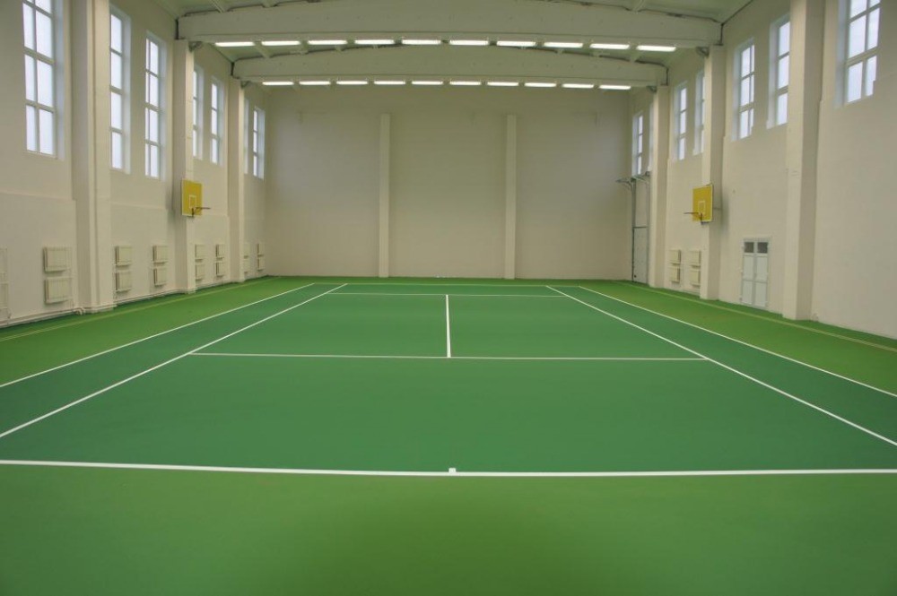 Устройство наливного покрытия хард на амор­ти­заци­он­ном слое ДЮСШ по теннису, г. Береза, Беларусь: фото 